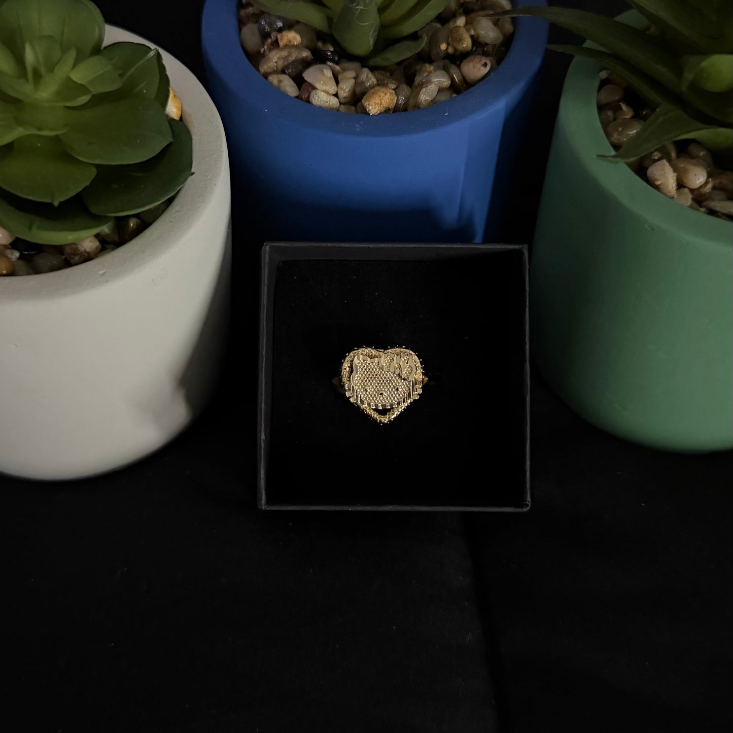HK Face Heart Ring
