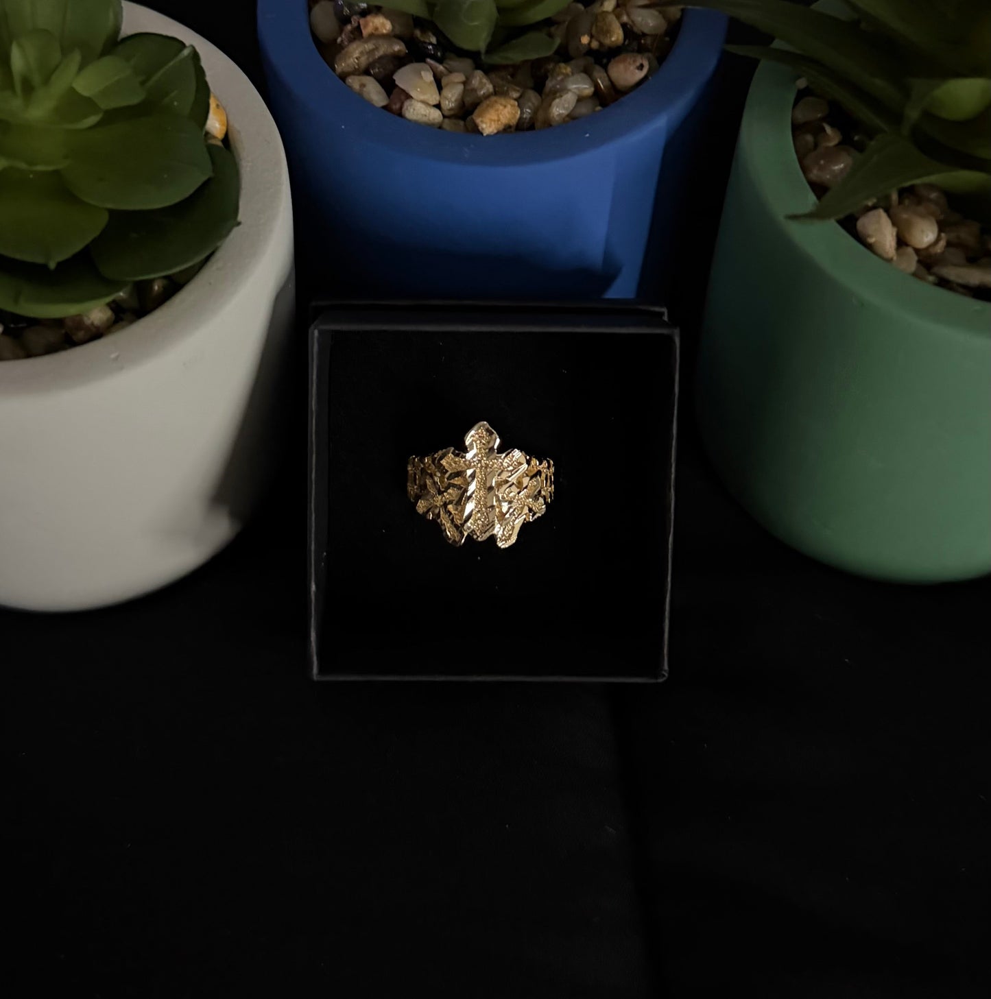 3 Cross Nugget Ring
