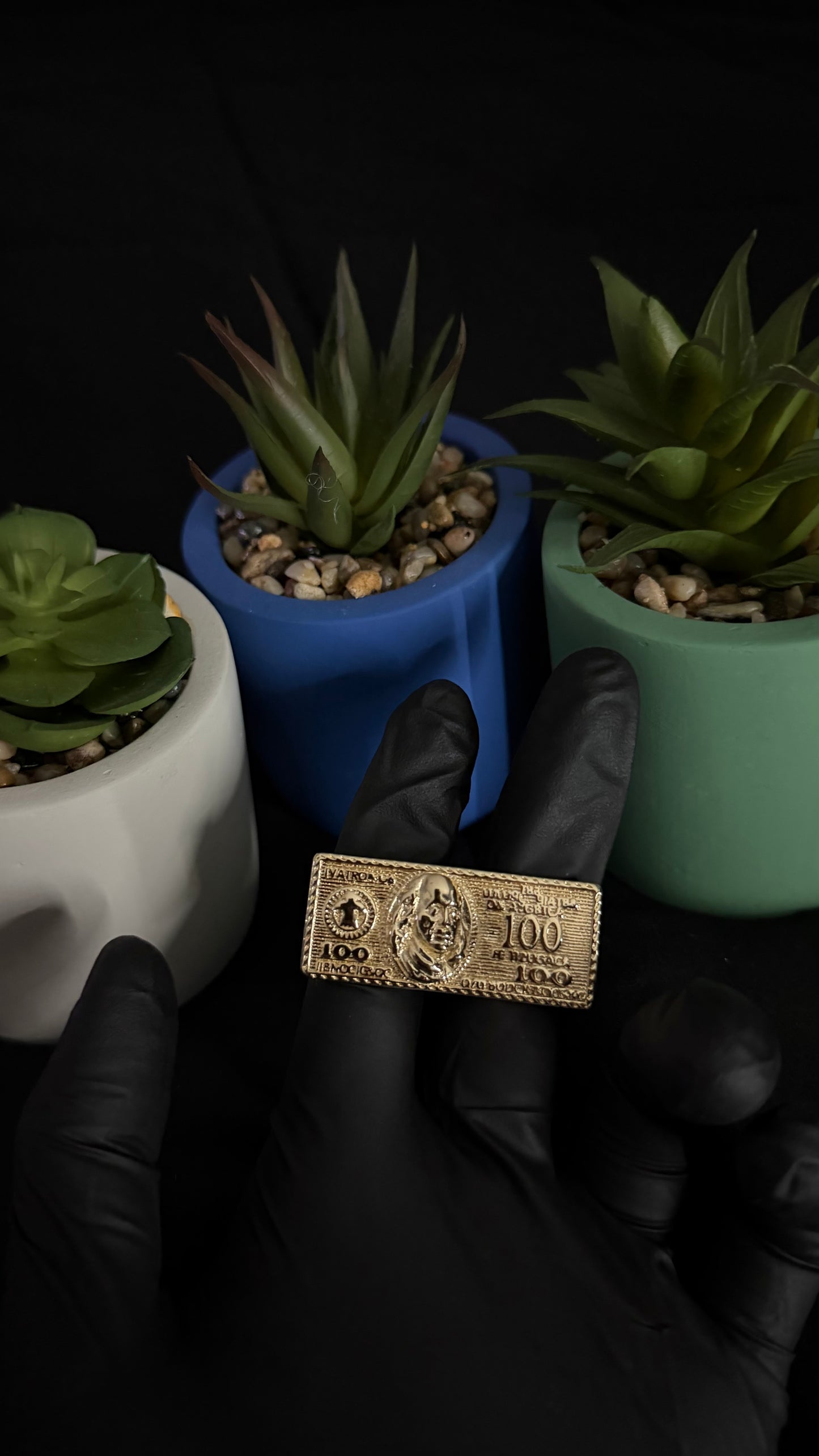 100 Dollar Bill 2 Finger Ring