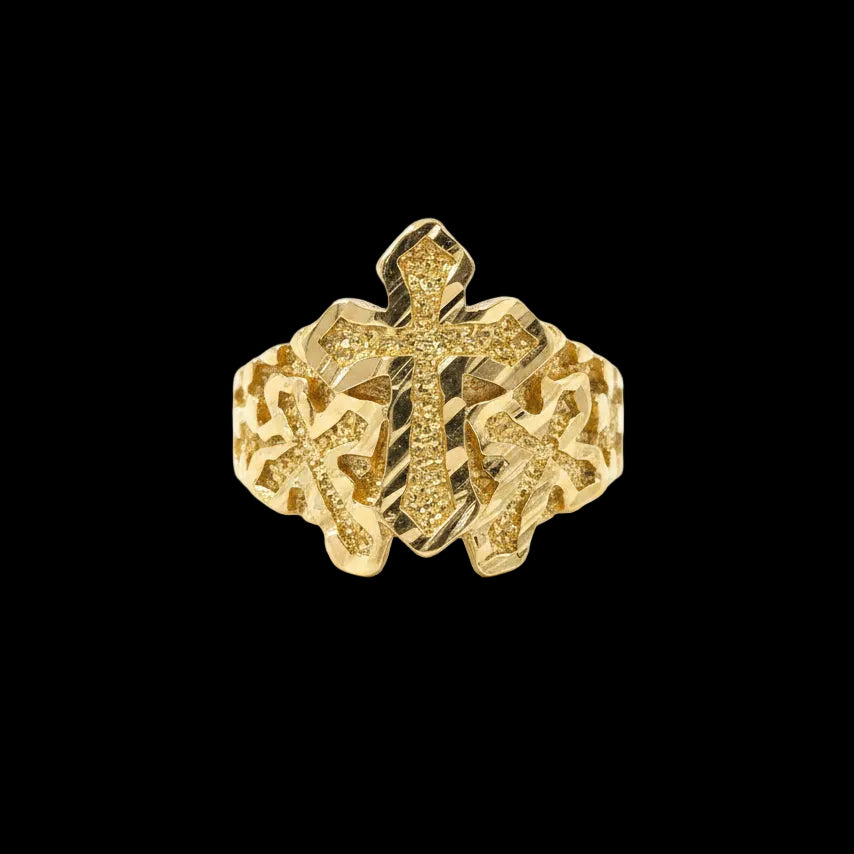 3 Cross Nugget Ring