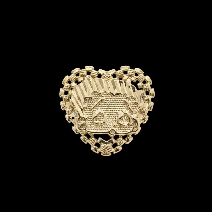 Betty Boop Face Heart Ring