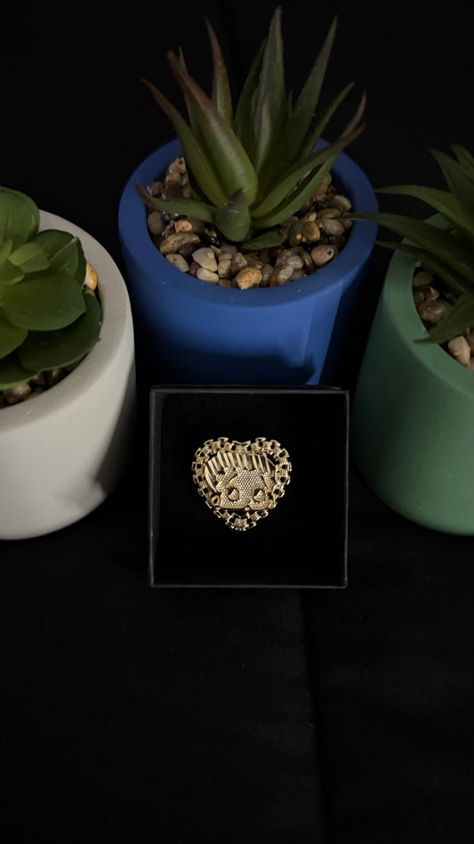 Betty Boop Face Heart Ring