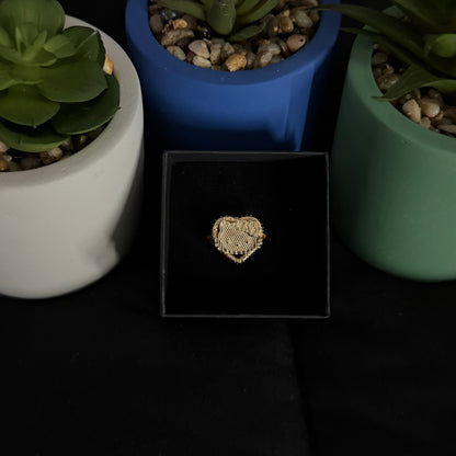 HK Face Heart Ring