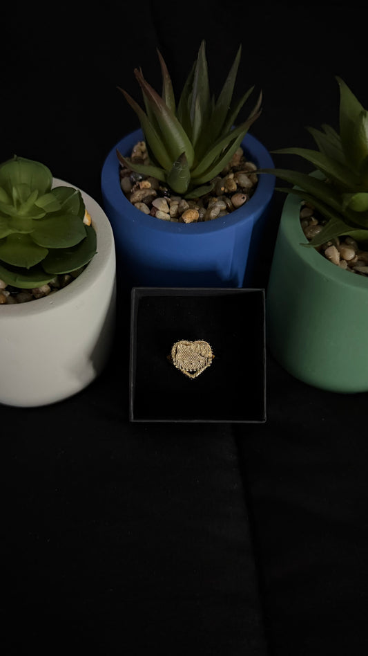 HK Face Heart Ring