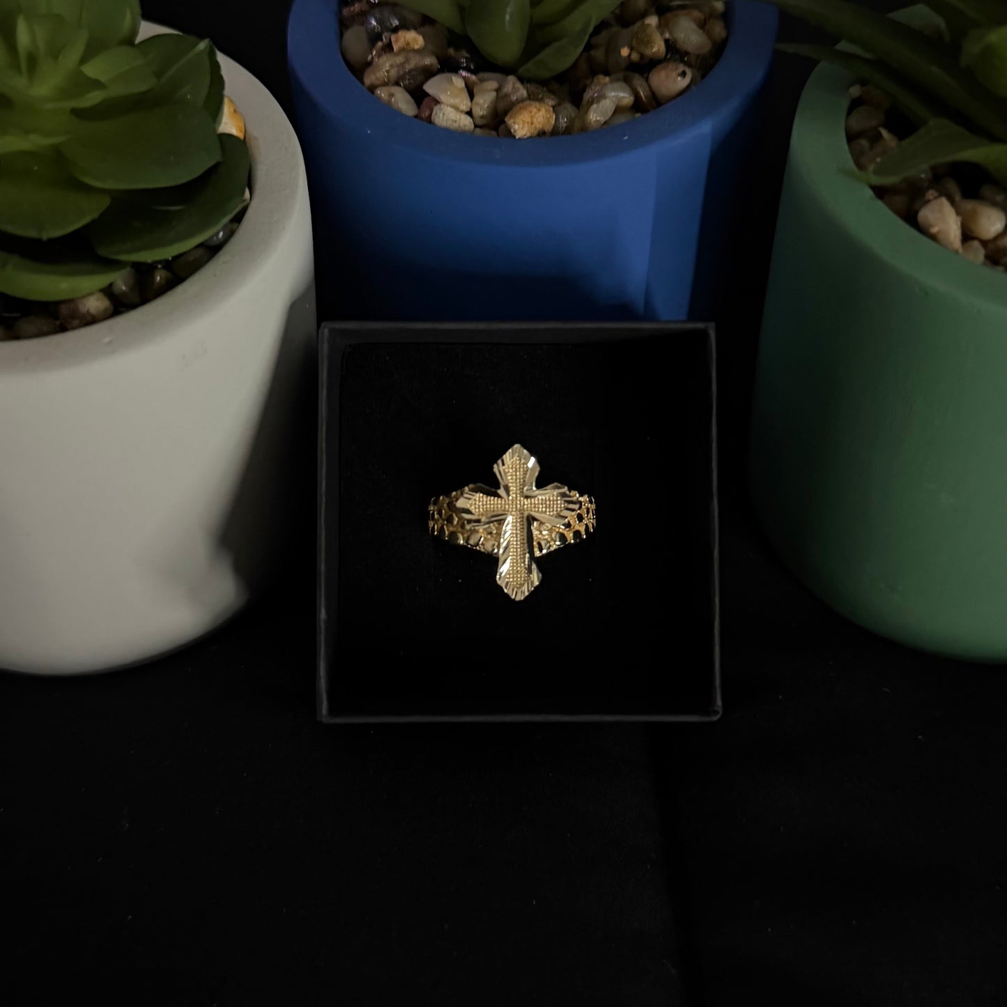 Cross Nugget Ring