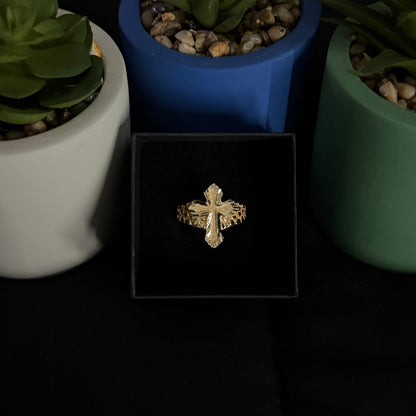 Cross Nugget Ring