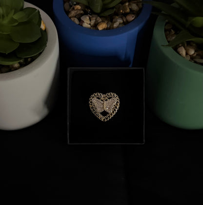 Butterfly Heart Gold Filled Ring